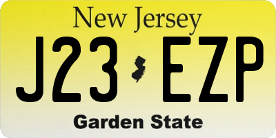 NJ license plate J23EZP
