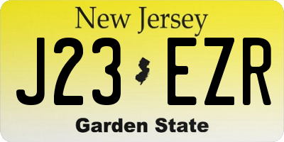NJ license plate J23EZR