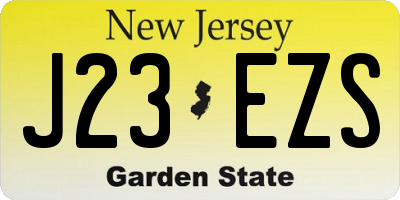 NJ license plate J23EZS