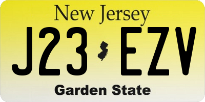 NJ license plate J23EZV