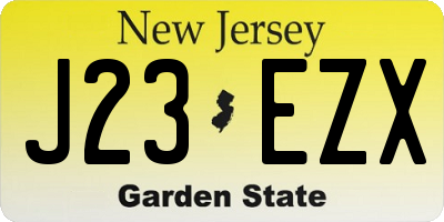 NJ license plate J23EZX