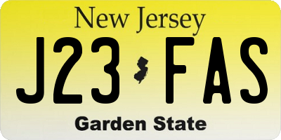 NJ license plate J23FAS