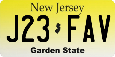 NJ license plate J23FAV