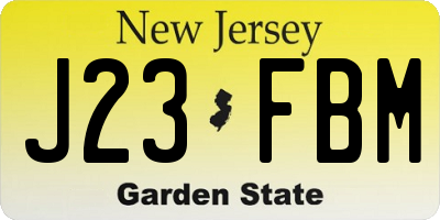 NJ license plate J23FBM
