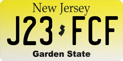 NJ license plate J23FCF