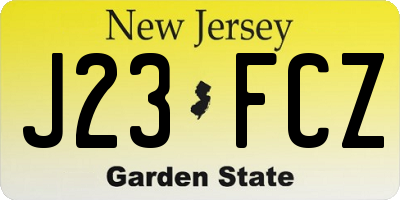 NJ license plate J23FCZ