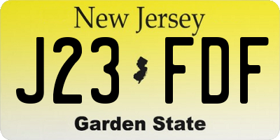 NJ license plate J23FDF