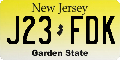 NJ license plate J23FDK