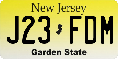 NJ license plate J23FDM