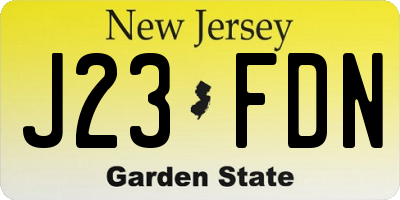 NJ license plate J23FDN