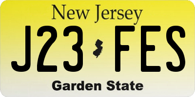 NJ license plate J23FES
