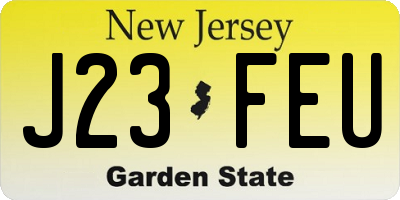 NJ license plate J23FEU
