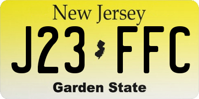 NJ license plate J23FFC