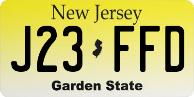 NJ license plate J23FFD