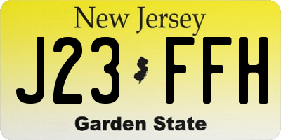 NJ license plate J23FFH