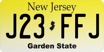 NJ license plate J23FFJ