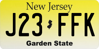 NJ license plate J23FFK