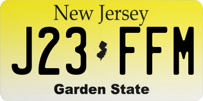 NJ license plate J23FFM