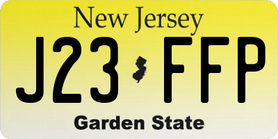 NJ license plate J23FFP