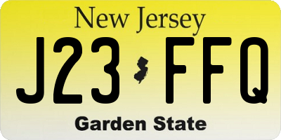 NJ license plate J23FFQ