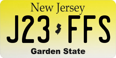 NJ license plate J23FFS
