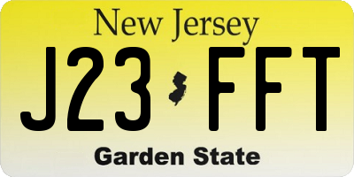 NJ license plate J23FFT