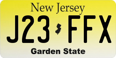 NJ license plate J23FFX