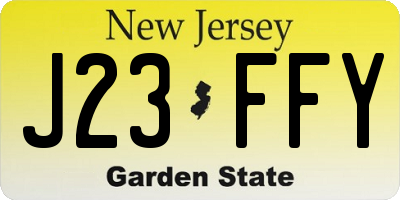 NJ license plate J23FFY