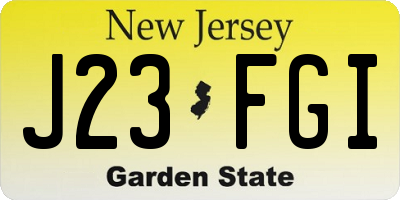 NJ license plate J23FGI