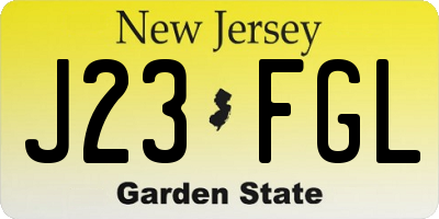 NJ license plate J23FGL