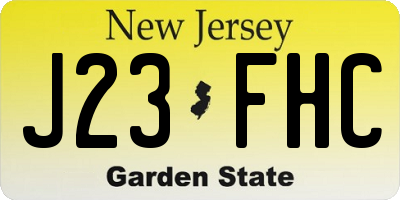 NJ license plate J23FHC