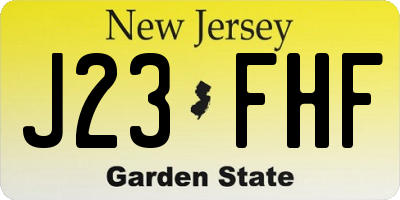 NJ license plate J23FHF
