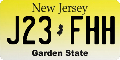 NJ license plate J23FHH