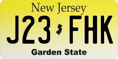NJ license plate J23FHK