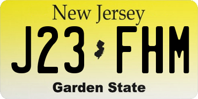 NJ license plate J23FHM