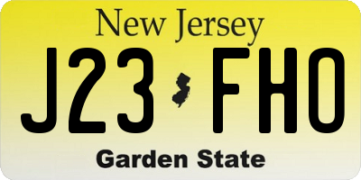 NJ license plate J23FHO