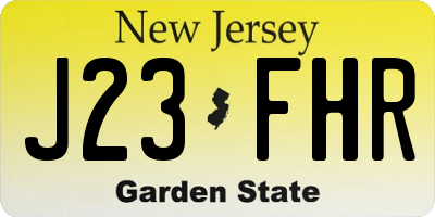 NJ license plate J23FHR