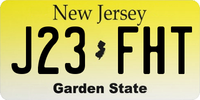 NJ license plate J23FHT