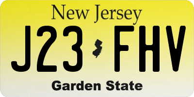 NJ license plate J23FHV