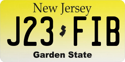 NJ license plate J23FIB