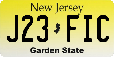 NJ license plate J23FIC