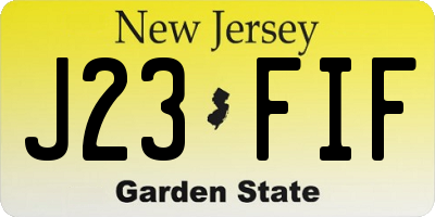 NJ license plate J23FIF