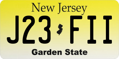 NJ license plate J23FII