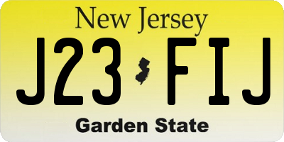 NJ license plate J23FIJ