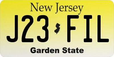 NJ license plate J23FIL