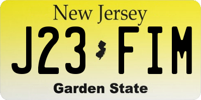 NJ license plate J23FIM
