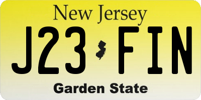 NJ license plate J23FIN