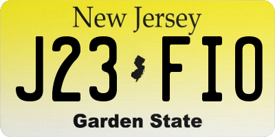 NJ license plate J23FIO