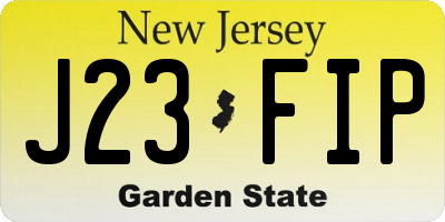 NJ license plate J23FIP