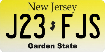 NJ license plate J23FJS